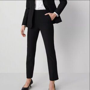 ANN TAYLOR THE PETITE SIDE ANKLE ZIP EVA BLACK PANTS NWOT $119 12 P